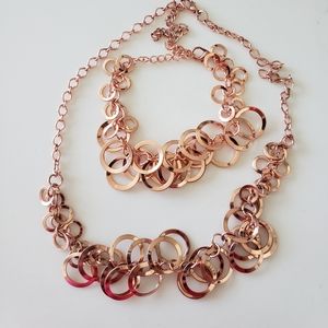 💚Rose gold necklace and matching bracelet